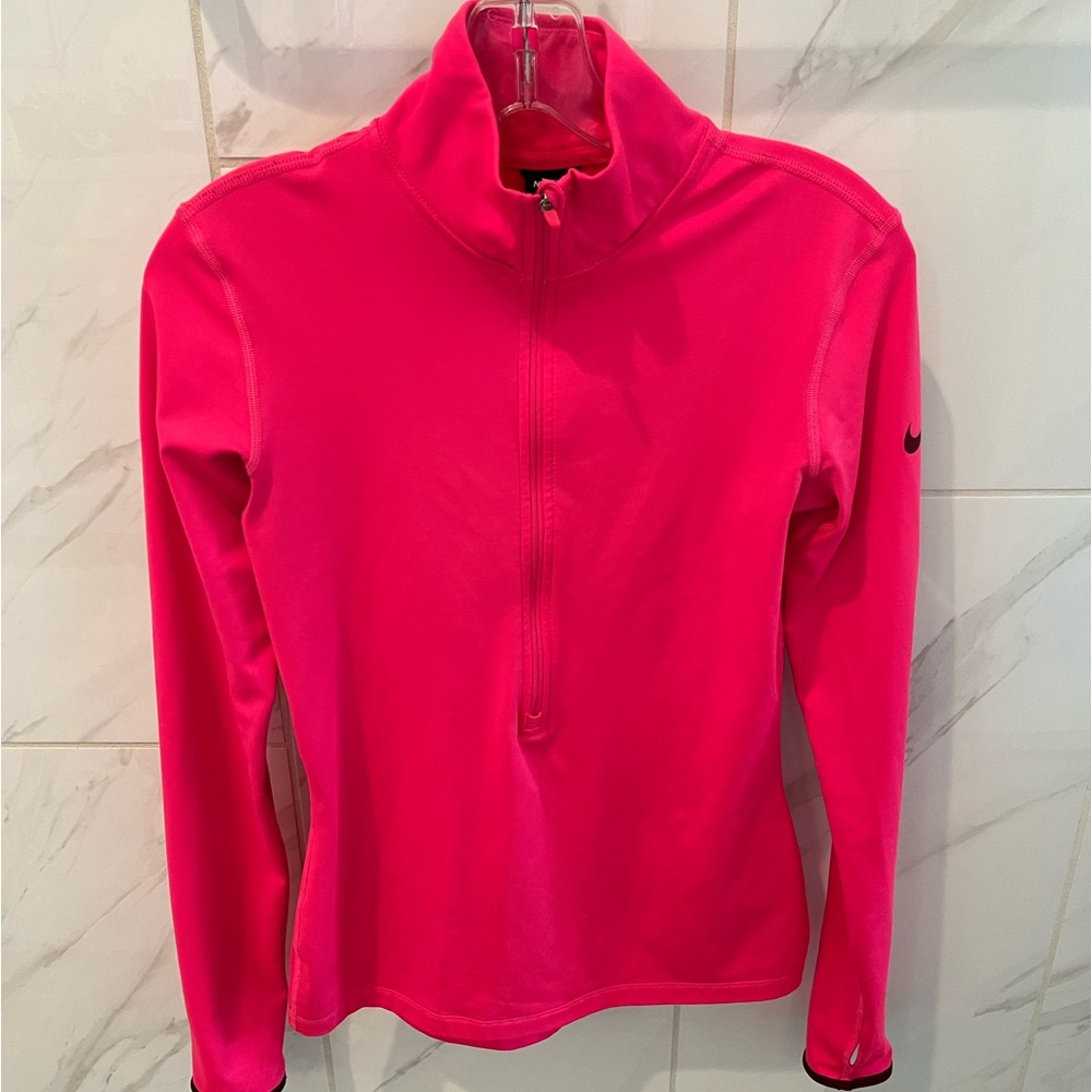 Nike Pro Dri- Fit 1/2 zip - fitted with thumb holes, like new, size S
